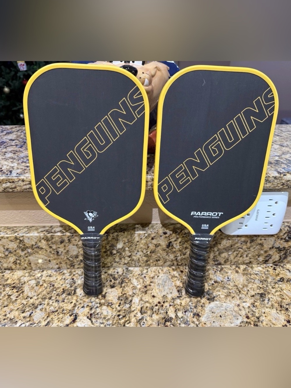 (2) Pittsburgh NHL Penguins Parrot Pro Proformance Pickleball Paddle Retail $199